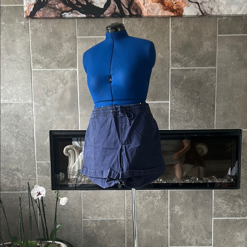 Natural Reflections Blue Cargo Shorts Relaxed Fit